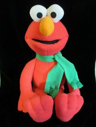 Fisher Price Elmo Sesame Street Plush Soft Toy Doll Stuffed Animal W/ Scarf 25 "