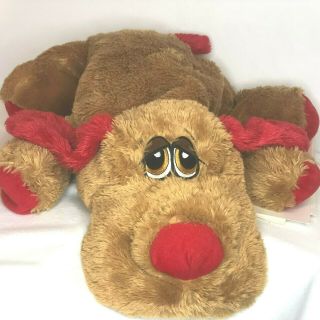 Dan Dee Puppy Dog Plush Stuffed Animal Lrg 26 " Gold/tan,  Red Ears Paws Tail Nose