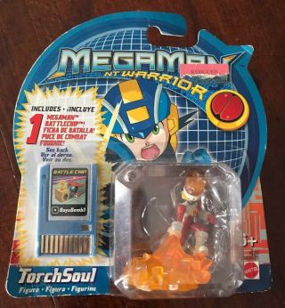 Mega Man Nt Warrior Torchsoul Pvc Figure With Battle Chip Mip Pics Mattel 2004 B