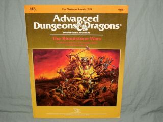 Ad&d 1st Edition Module - H3 The Bloodstone Wars (very Rare With Map And Exc, )