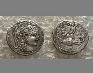 Souvenir Coin Paperweight Ancient Greek Roman Coin Athena Owl 164 - 42 Bc