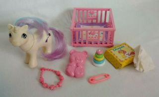Vintage 1984 My Little Pony G1 " Baby Glory " Unicorn Toy,  Accessories,  Hasbro