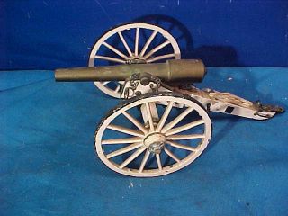 Wwi German Toy Field Artillery Cannon Cast Iron,  Brass 9 " Built Model