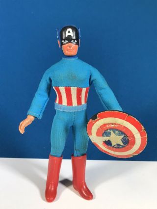 Vintage 1974 Marvel Captain America Action Figure By Mego Corp 8 " Tall