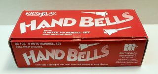 HAND BELLS Kids Play 8 Note Handbell Set w/ Song Sheet RB108 Kidsplay Handbells 2