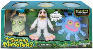 My Singing Monsters 3 Pack Musical Collectible Figures Mammott Noggin Toe Jammer