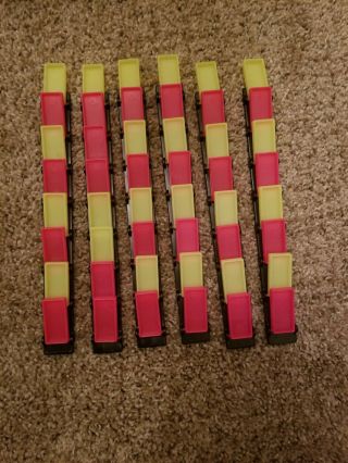 6 Pressman Domino Rally Deluxe Set Replacement Parts Neon Tile Straight Track
