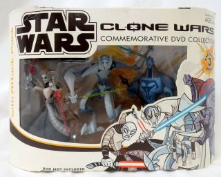 2005 Star Wars Clone Wars Commemorative DVD Figure Set Sith Attack Jedi Force 2