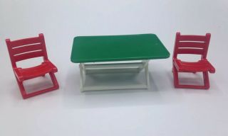 Playmobil Green Folding Table & 2 Chairs Campground Zoo Park House Safari