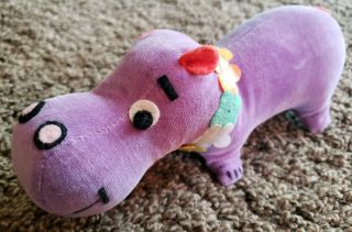 Rare Vintage Old Toy Dakin Dream Pet Japan Plush Purple Hippo Colorful Animal