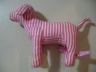 7 " Plush Striped Pink Puppy Dog Doll,  By Victoria 