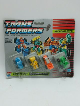 Vintage 1989 Hasbro Transformers Micromaster Autobot Monster Truck Patrol M3