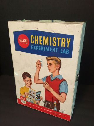 Vintage Gilbert Chemistry Experiment Lab Set Metal Case 1960 Kids Toy Science