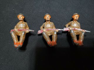 Vintage Barclay Manoil Soldier Sitting With Rifle Toy Lead Soldier