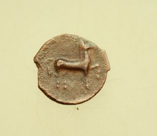 Sicily,  Eryx,  C.  4th Century Bc.  Æ15mm,  Female Head R.  / Horse Stepping R.