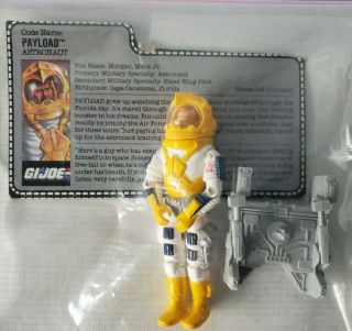 1987 Gi Joe Payload Defiant Pilot Astronaut W/ File Card - 100 Complete,
