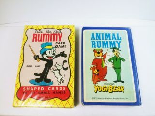 Vintage Felix The Cat And Yogi Bear Rummy Playing Cards.