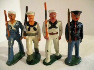 4 Vintage,  Lead,  Dime Store,  Manoil Barclay Sailors/marine Marching