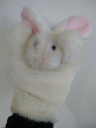 Applause White Bunny Rabbit Easter Plush Hand Puppet 7 " Creative Play Toddler