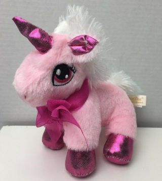 Dan Dee Unicorn Pink Glitter Sparkle Plush Stuffed Collectors Choice