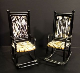 Ooak 1/6 Scale 12 " Action Figure Size,  Realistic Metal Rocking Chairs
