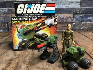 1983 Vintage Gi Joe Zap W/ Flame Thrower & Machine Gun Pac Rat Hasbro Box Arah