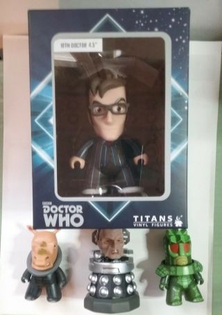 Doctor Who Titan Vinyl Figures - 10th Doctor (4.  5 ") Ice Warriors,  Davros,  Judoon