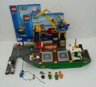 Lego 4645 Harbor Green Boat Dock Crane Truck With Instructions Complete