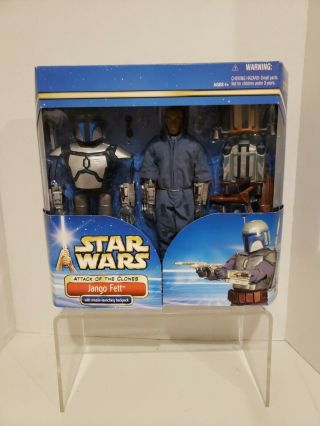 Star Wars 2002 Attack Of The Clones Jango Fett Missile Launching 12 " Figure Nos