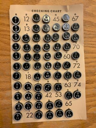 61 Vintage Bingo Call Numbers Black Whitman Deluxe Replace Crafts Altered Art