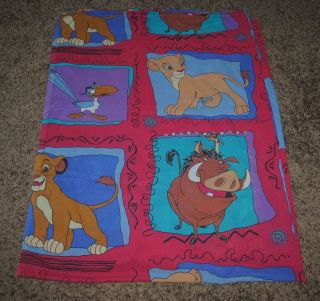 The Lion King Flat Twin Bed Sheet Vintage Disney Simba Nala Pumbaa 1994