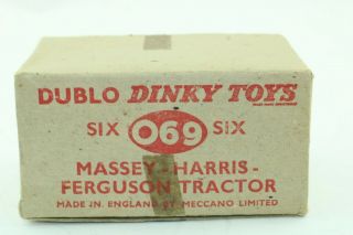 Dublo Dinky Toys No 069 Massey - Harris - Ferguson Tractor - Meccano - Box Only