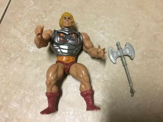 Vintage Motu Masters Of The Universe Battle Armor He - Man W/ Axe