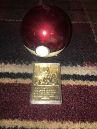 Vintage Burger King 23kt Pokemon Gold Plated Mewtwo Card In Case