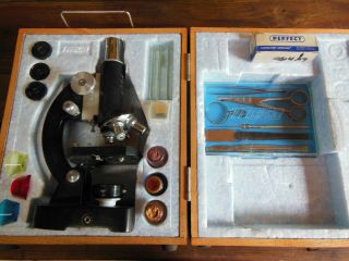 Vintage Tasco 1200 Xk Deluxe Microscope In Wood Box