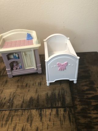 Fisher Price Loving Family Dollhouse Furniture Crib Changing Table Nursery Baby