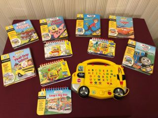 Leap Frog Pad My First Leap Pad School Bus With10 Books & Cartridges