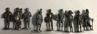 Vintage - Kinder Surprise Metal Figurines Set Of 9 Soldiers,  Knights,  Warriors