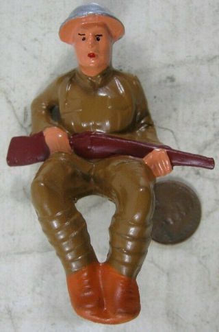 Vintage Barclay Manoil Soldier Sitting With Rifle 1