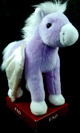 Fao Pegasus 9 " Tall Winged Unicorn Stuffed Animal Toys R Us Plush Toy Nwot