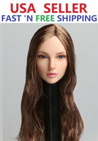 1/6 Female Head Sculpt Pale Sddx01 A Rolling Eyes For 12 " Phicen Tbl Figure Doll