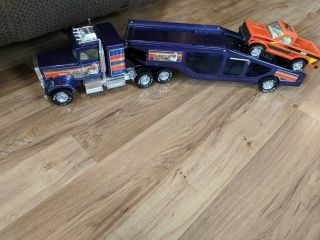 Nylint Muscle Mover Car Transporter Semi Truck With Orange 4x4 Nylint Pickup