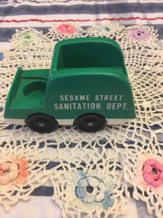 Fisher Price Little People Vintage Sesame Street Garbage Sanitation Trash Truck