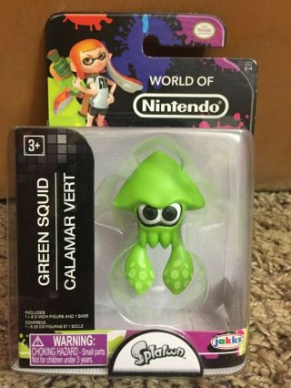 2016 World Of Nintendo 2 - 4 Splatoon Green Squid Calamar Inkling 2.  5 " Figure Moc