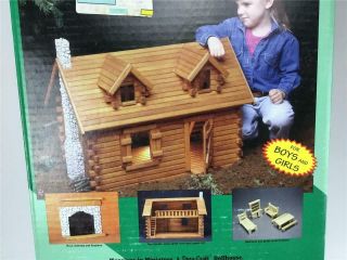 Dura Craft pioneer Log Cabin Real Wood Dollhouse Kit PR179 1 