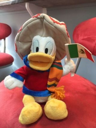 Disneyland Walt Disney World Donald Duck Mexico Mexican Flag Sombrero Plush