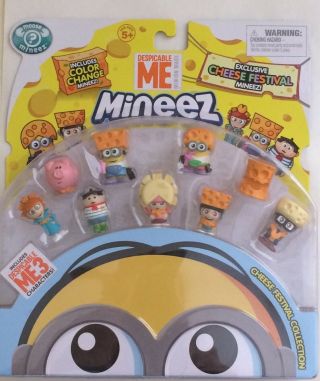 Nib Despicable Me Minion Mineez Exclusive Cheese Festival Toy