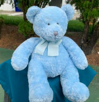 Russ Snookie Baby Rattle Blue Teddy Bear 12 " Plush Stuffed Animal Toy