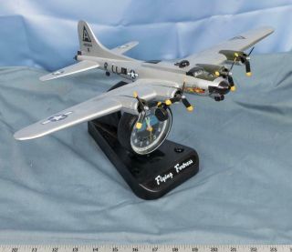 Teltime B - 17 Flying Fortress Wwii Bomber Plane Clock Light Sounds Dq