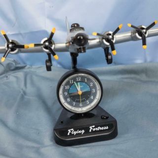 Teltime B - 17 Flying Fortress WWII Bomber Plane Clock Light Sounds dq 3